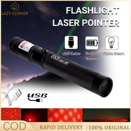 【COD】USB Rechargeable Green/Red Laser Pointers 532nm 10000m High Power Laser 303 Laser Flashlight
