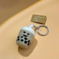 羊毛氈鑰匙圈 - 微笑的珍珠奶茶 / 迷你珍珠奶茶 / 台灣珍奶