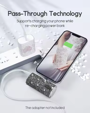 iWALK 4500mAh Pocket Charger: Sparkling Design, Plug - and - Charge, Compatible with iPhone/AirPods