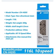 Bike Shimano 10 Speed Chain HG95 Shimano Bicycle Chain MTB 116 links HG-95 Road Mountain Basikal Ran