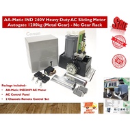 AA-Matic IND 240V Heavy Duty Auto Gate AC Sliding Motor Autogate Set for 1200kg Gate (Metal Gear) - 