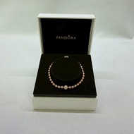 PANDORA 玫瑰金圓珠鑲鑽手鍊