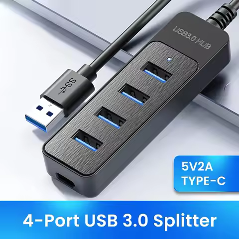 4 Ports USB 3.0 Power Adapter Multifunction USB Hub Multiple USB Splitter Hub USB Hub 2.0 Type C Hub