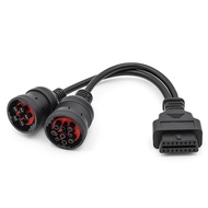 NL For Deutsch 9Pin J1939 Truck Y Cable to OBD2 16Pin Female Ad