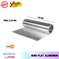 Seng Plat Alumunium Per Meter Tebal 0,25 mm Pelapis Pintu Gerobak Pelat Aluminium Anti Karat Talang