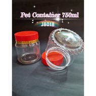 J8018 PET Container(40pcs)/ Balang Kuih 750ml(40pcs)/ Cookies Container Look alike Spt38/Nci4017/Yfp