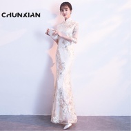 Lace Dinner Dress Elegant long Style Embroidery 2024 Romand  Party Dress Evening Dress Dinner Gown 晚