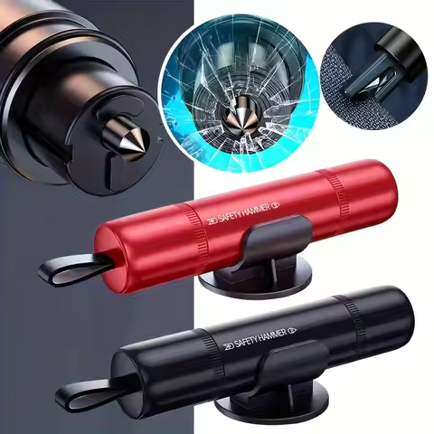 2-in-1 Car Safety Hammer with Seat Belt Cutter Emergency Escape Tool with Glass Breaker for All Vehi