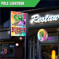 Tiang Lightbox /Pole Lightbox / Led Light Signboard Untuk kedai Makan/Retail/Shopping Centre Direction
