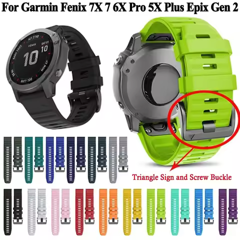 26mm 22mm Quick Fit Watchband For Garmin Fenix 7X 6X 6X Pro 5X 3 3HR Silicone Easyfit Wrist Band for