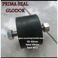 MESIN Engine mounting 60mm x 4mm double bolt M12 / Engine foot mounting M12