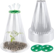 UQM 30 Pack Garden Cloches for Plants, Reusable Bell Plant Protector with Rotary Vent Cover, Garden 