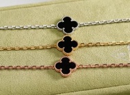 VCA 梵克雅寶經典四葉草黑瑪瑙手鍊 [玫瑰金/金色/銀色]