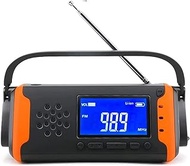 GeRRiT Emergency Hand Crank Radio,4000mAh Portable FM AM NOAA Weather Solar Radios, LED Flashlight,SOS Alarm