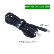 100W USB jenis C PD mengecas kabel kabel USB C ke 7.4x5.0mm penyambung penyesuai kuasa Laptop untuk 