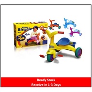 🌟Ready Stock🌟Vintage Kids Funny Bicycle Tricycle Pedal Basket Bike with Rubber Wheels
