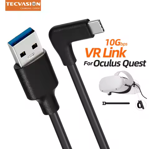 USB3.2 Gen 2 Cable 10Gbps USB A to USB C 3A Fast Charging Elbow 1m 2m 3m for Oculus Quest 1/2 VR Lin
