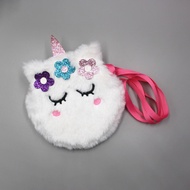 Tas Selempang Anak Bulu Unicorn Bulat /Dompet Koin /Fashion / Impor / Viral /Tiktok