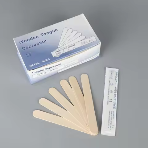 100/80/50/30/10PCS Disposable Tongue Depressor Wooden Tattoo Waxing Stick Individual Paper Pack Hair