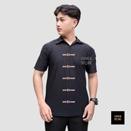 Famous T-Shirt Men's Cheongsam Knit Waffle Striped Pattern - Korean Style KnitPOLO Shirt Hornet