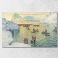 The Fishing Fleet Going Out. Study From North Norway Anna Boberg abb44 Canvas Print