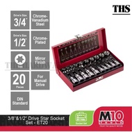 M10 Drive Star Socket Set (20 Pcs - 3/8"/1/2" ) 620