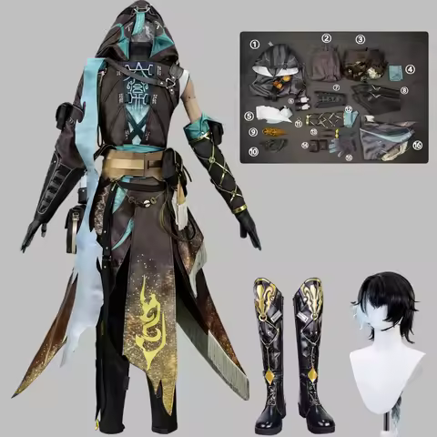 Wuthering Waves WuWa Jing Ran Cosplay Outfit Jingran Wig Male Costume Mengzhou New‑Region Character 