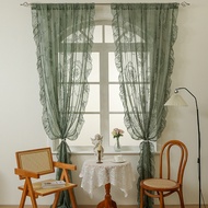French Pastoral Lace Gauze Curtain Living Room Bedroom Balcony Bay Window Semi-Blackout Window Scree