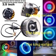 BILED MATRIX PROJECTOR HEAD LIGHT 3D RGB SHROUD LIGHT MAKER C673 3.5 INCH BILED MATRIX PLUS SHROUD/ 
