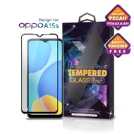 Tempered Glass Oppo A15s Full Cover Black - Premium Glass Pro