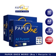 PaperOne™ All Purpose Premium Quality 80gsm Copy Paper A4 [2 Reams]