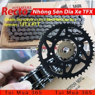 [HCM]Nhông Sên Dĩa 15T x 47T Recto xe Yamaha TFX R15 Fz M-SLAZ Suzuki Fx - Sên TFX Phốt Cao Su ( Thá
