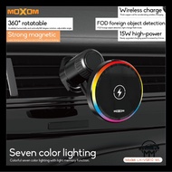 MOXOM LX-VS810WL 15W Wireless Car AIRCON PHONE Holder Strong magnetic wireless charge color light AI