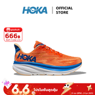 【6.6Flash Sale ของแท้ 100%】HOKA ONE ONE Orange CLIFTON 9 Running shoes and casual shoes(Upgraded ver