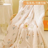 Milk Blanket Thick Blanket Cover Quilt Double-Sided Office Coral Lamb Fleece Small Sofa Lunch Break 