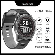 NORTH EDGE Cross-Fit3 ผู้ชายSmart Watch GPSเครื่องวัดระยะสูงบารอมิเตอร์เข็มทิศวิ่งบลูทูธโทรศัพท์โทรกลางแจ้งนาฬิกาสปอร์ตสำหรับAndroid IOS