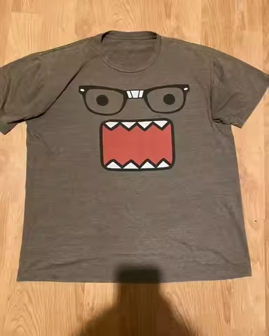 Domo Kun Wears Glasses Cartoon T-Shirt Cotton Graphic Tee Men Women Summer Streetwear