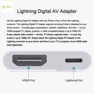 Lightning to HDMI Digital AV TV Cable HD Adapter Compatible With Apple iPhone X 8 7 6 Plus iPad TJ-M