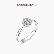LAZO DIAMOND Six Prong Setting Illusion Halo Diamond Ring in 375/9K White Gold