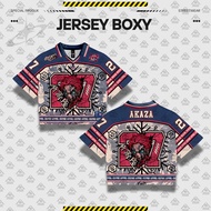 JERSEY BOXY COLLAR-Anime Demon Slayer Akaza 27 Series Dry-Fit UV Premium Unisex Fullprinting Materia