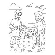 Set of 50 family-themed coloring pages for children in a4 - a5 sizes to help children be creative