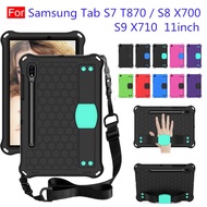 Case For Samsung Tab S7/S8/S9/S9 Fe SM-X510 X516B EVA Shockproof Case Kids Safe Hand Shoulder Strap 