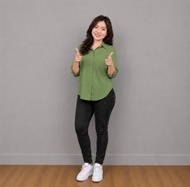 Kemeja Wanita Terbaru Bahan Rayon Twill Premium Halus Lembut Dan Adem Enak Nyaman Dipakai Sehari - H