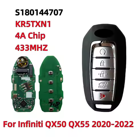 S180144707 433.92MHz 285E3 - 5NY7A 4A Chip KR5TXN1 for Infiniti QX50 QX55 2020 2021 2022 Car Keykess