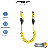 YESPLUS YS-896 Spring 4in1 type C 65W Data Cable + PD 27W Multiple Charging