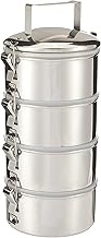 Zebra 119ZB-150-248 4-Tier Stainless Steel Food Carrier with Smart Lock, 14cm, Silver
