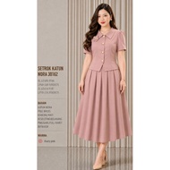 KATUN KD30162 NORA CASUAL COTTON SKIRT SET REAL PICTELEGAN