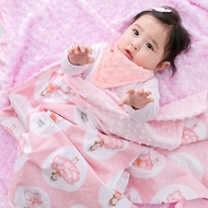 Minky多功能 點點顆粒 攜帶毯嬰兒毯冷氣毯被 粉色-小公主