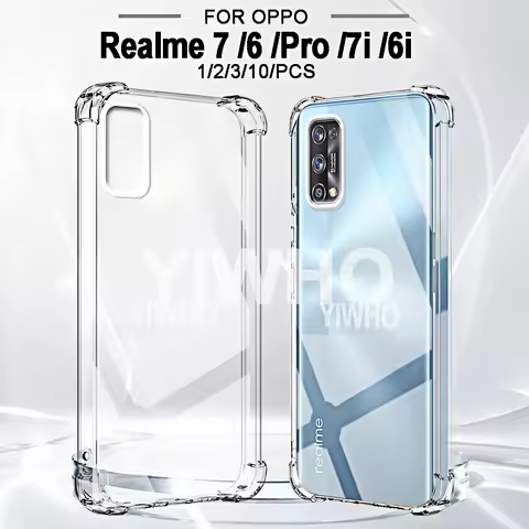 1/2/3/10 Pcs Transparent Case for Oppo Realme 7 6 Pro Plus 7i 6i 4G 5G 9 I Soft TPU Clear Luxury Sho