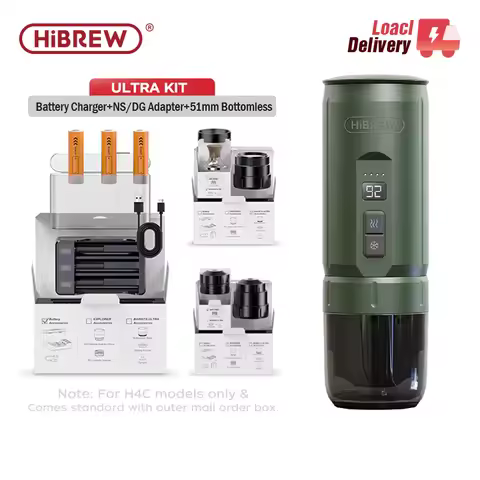 HiBREW H4C H4C Portable Espresso Coffee Machine Replaceable Battery Pack 51MM Bottomless Ground Coff